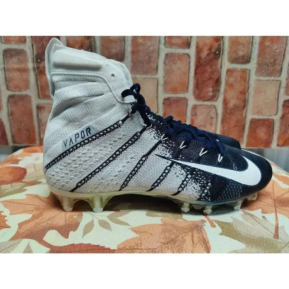 Nike Vapor Untouchable 3 Elite White Navy Football Cleats Men's Size 14.5